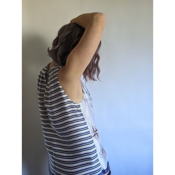 Pacific Ocean travel print. Halter top. WHBM sz M - Picture 8 of 11